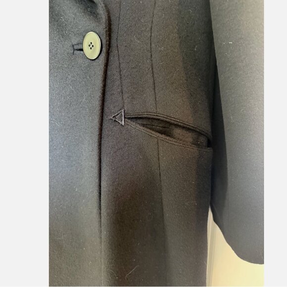 Giorgio Armani Vestimenta 100% Cashmere Long Coat Jacket Black Women's Large 42 - Picture 2 of 5